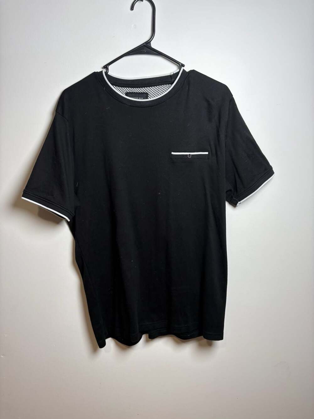 Cactus Man by Ricky Singh Black Cotton Crewneck T-Shirt with Pocket